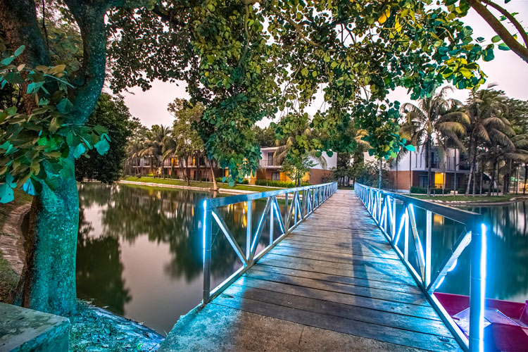 Walking path through the resort